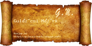 Gulácsi Márk névjegykártya